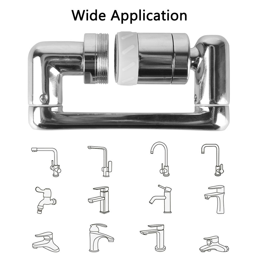 Einstellbarer Wasserfilter-Sprudeldusche mit zwei Modi, 1440° drehbar, Wasserhahn-Adapterverlängerung, 24 mm Außendurchmesser, drehbarer Wasserhahn, 20 mm/22 mm Innendurchmesser