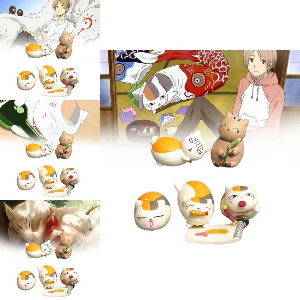 Charming Natsume's Book Of Friends Cat Teacher Miniature Pvc Figurines Set Of Five Cute Toys