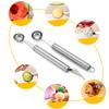2Pcs Double-Headed Stainless Steel Fruit Baller Spoon - Multi-Function Melon Scoop & Carving Tool for Fruit Platter & Salad Prep