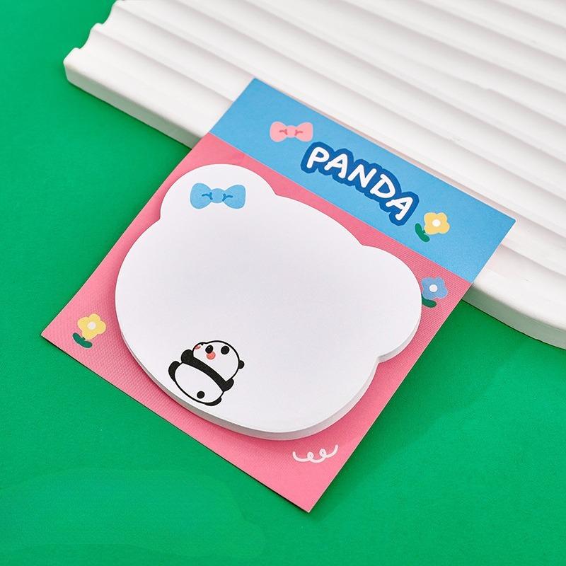 20Pcs Cartoon Special-shaped Panda Sticky Notes Cute Cartoon Reusable Memo Pads for Students Note Paper Aesthetic School Supplies