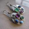 Bohemian Multicolor Gem Alloy Earrings