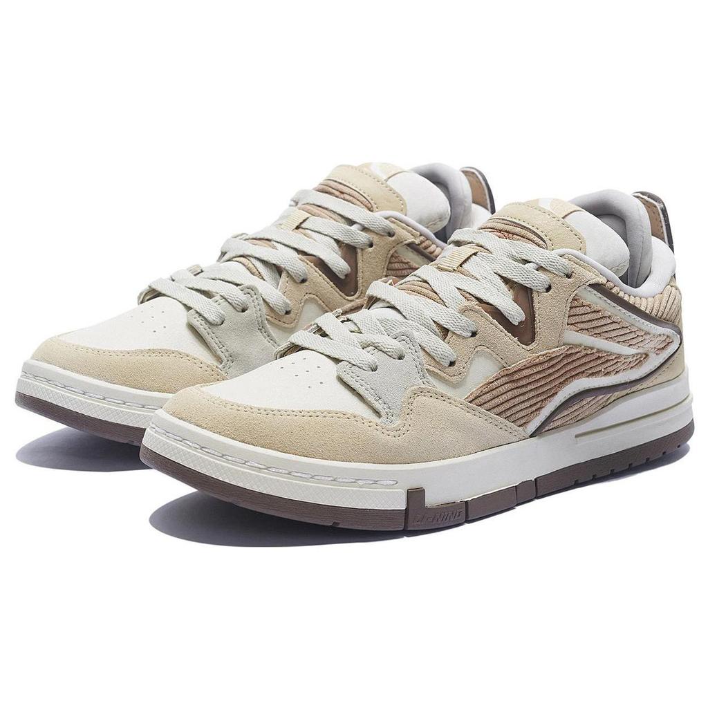 Li Ning Wave PRO Slip Resistant, Abrasion Resistant, Lightweight Low top Skateboard Shoes Men's Beige AECS051-4