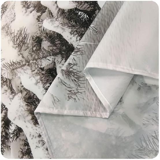 JAWO Winter Christmas Shower Curtain, Cute Snowman Snowflake Scene Shower Curtains for Bathroom, Pine Tree Covered Snow Fabric Bath Curtains Set with