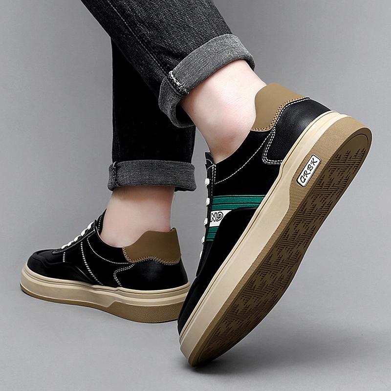 Men's Shoes Genuine Leather Skate Shoes Men All-match Male Comfortable Outdoor Footwear Mens High Quality Breathable Sneakers