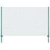 VidaXL Wire Mesh Fence with Posts Steel 25x2 M Green
