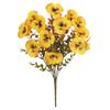 Plastic Artificial Pansy Flowers 7 Fork Reusable Fake Flowers Eucalyptus Leaves Tricolor Violet Faux Pansy Flowers Wedding Party