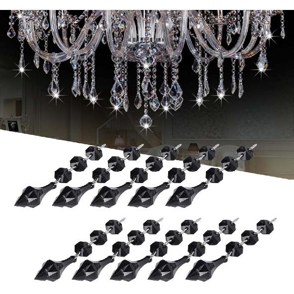 10Pcs Crystal Pendant, Chandelier Crystal Pendant Chandelier Crystal Prisms Beads Tapered Acrylic Material Irregular Beaded Ornament DIY Lamp