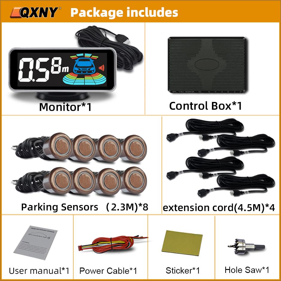 Parking Sensors Kit for Vehile 4 6 8 Parktronic Reversing Front and Rear Car Backup Radar Detector Backing Assistance Sound Aler