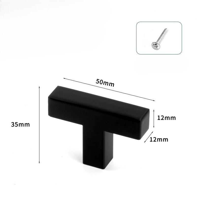 2pcs Matte Black Cabinet Pulls Stainless Steel Kitchen Cabinet Handles - Square Dresser Handles Drawer Pulls