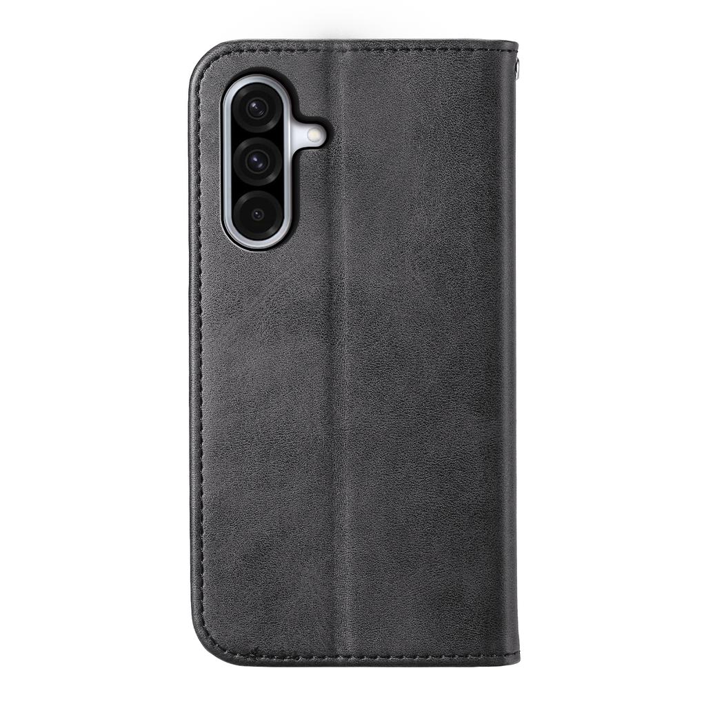 For Samsung Galaxy A17 5G Case Calf Texture PU Leather Wallet Phone Cover with Wrist Strap