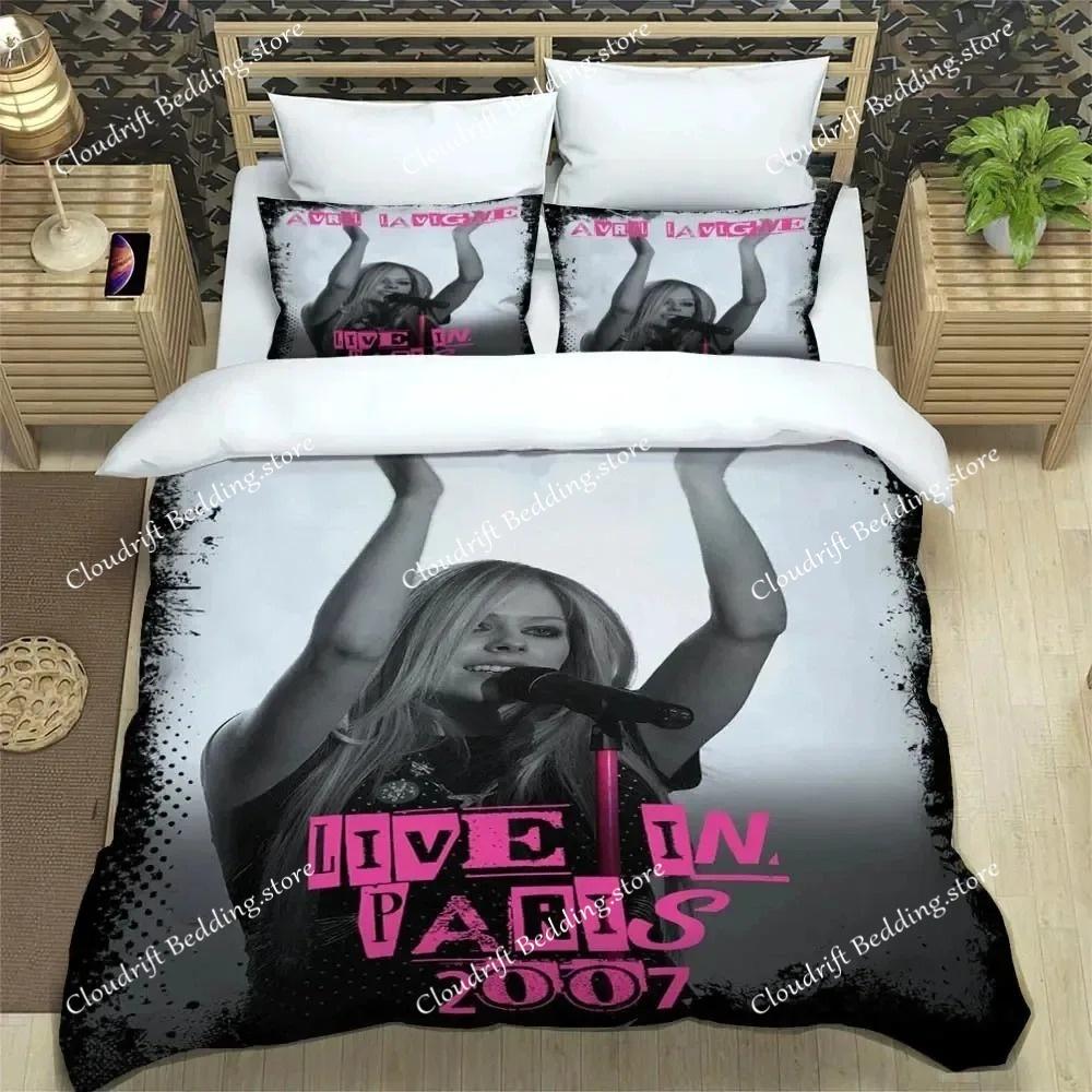 Music Singer Avril Lavigne Duvet Cover Pillowcase Bedding Set Adult Boys Girls Bedroom Decoration Gift Single Twin King Size