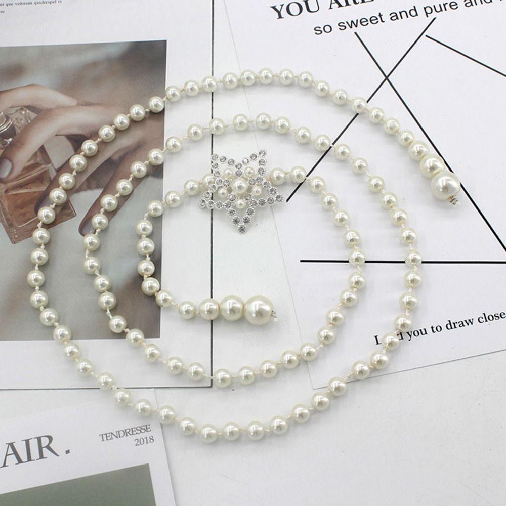 Party Decorative Jewelry Waist Strap Thin Chain Waistband Elegant Pearl Belt Trouser Dress Belts