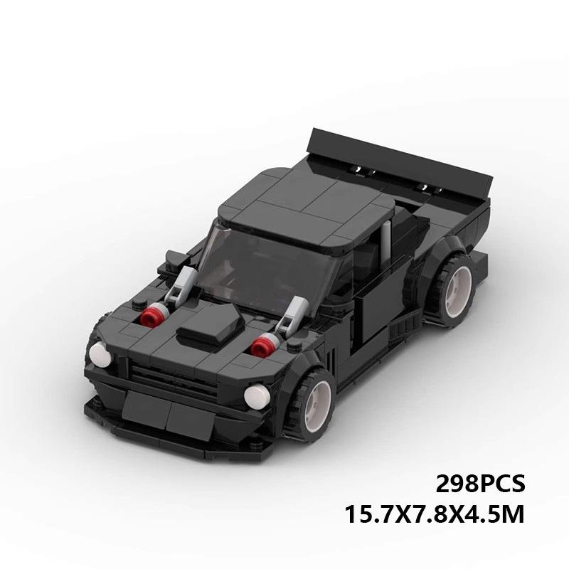 MOC Ford Mustang Hoonicorn V2-Compatible Speed 8 Grid Car Model Building Blocks