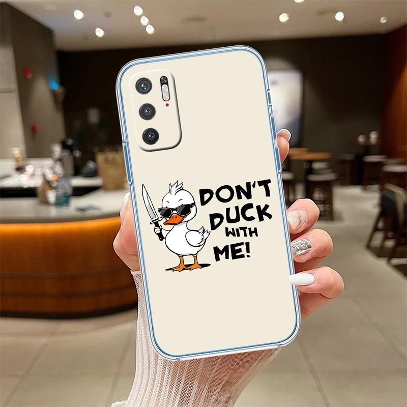 UP27 DUCK Cartoon Transparent Phone Case for Motorola Moto G7 G8 G9 G84 G85 G73 G24 G15 Z2 Play Power Plus