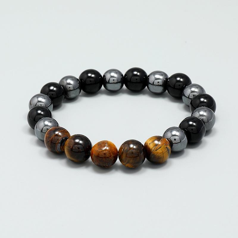 10mm tiger eye glass protective handmade bracelet for men as a gift