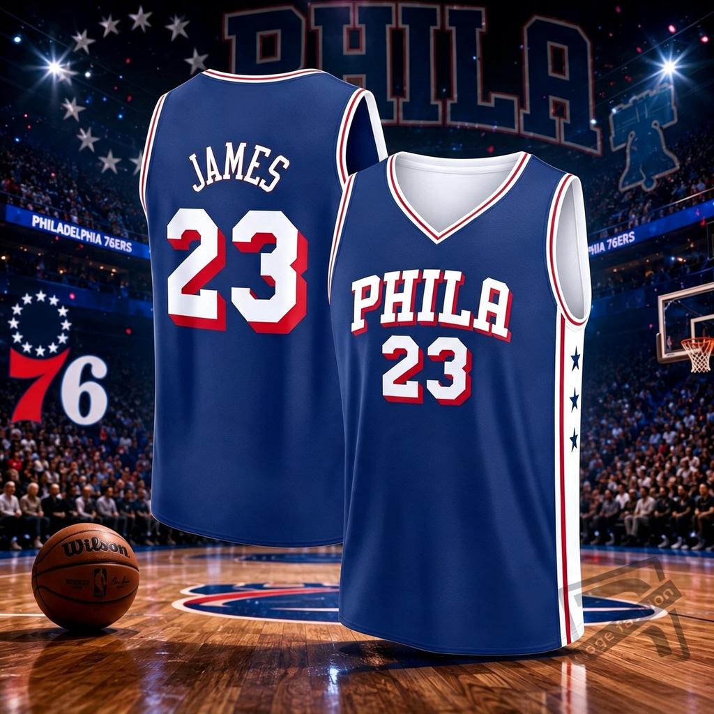 Philadelphia 23 Basketball Jersey Sleeveless Tank Top Quick Dry Sport Streetwear Fans Training Vest White Blue Family Matching