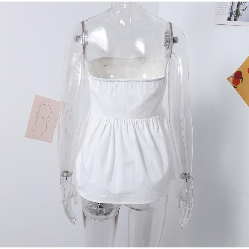 Dámský top bez ramínek Odhalená ramena Korzetový top Růžový Bílý Červený Modrý Top bez ramínek Bez zádové části Bez rukávů Crop top Žena 2024