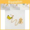 Elegant Alloy Butterfly Stud Earrings With Colorful Geometric Designs