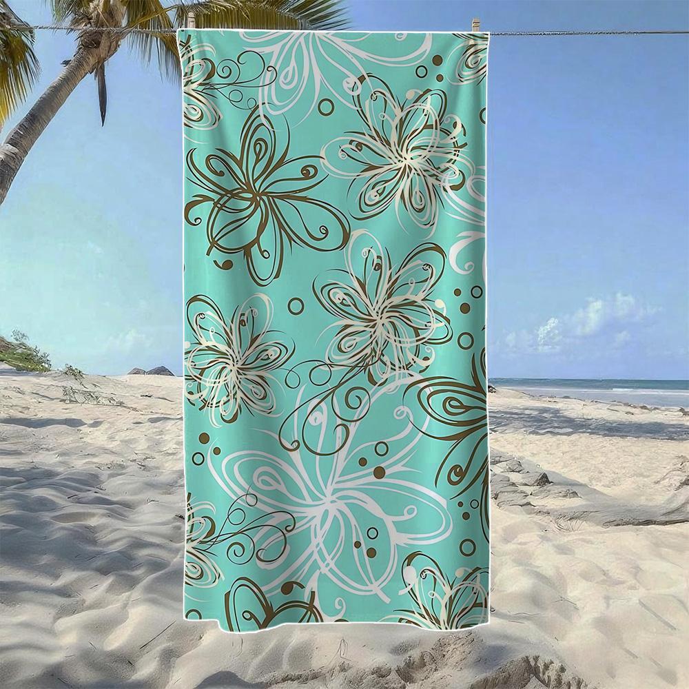

Geometric Tropical & Cactus & Butterfly Beach Towel, Soft Durable Quick-Drying, Ideal For Summer Beach, Swimming & Camping W40*H60(CM)