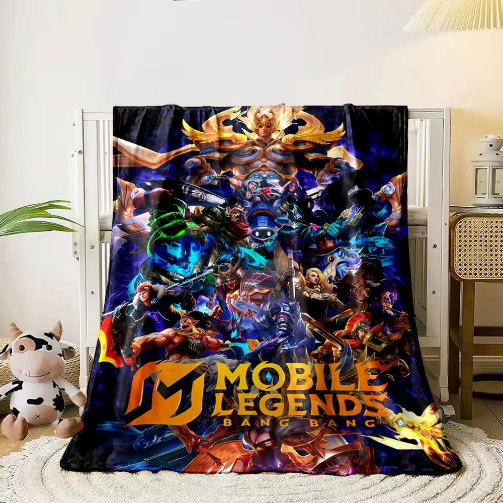 A vibrant collage of fantasy characters from a game, in dynamic poses. for all seasons blanket lunch break throw gift 80cm x 120cm