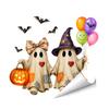 Halloween Window Cling Vintage Patch Ghost Static Clings, Thanksgiving Pumpkin Bow Maple Leaf Autumn Home Decoration Glass Stickers, Reusable
