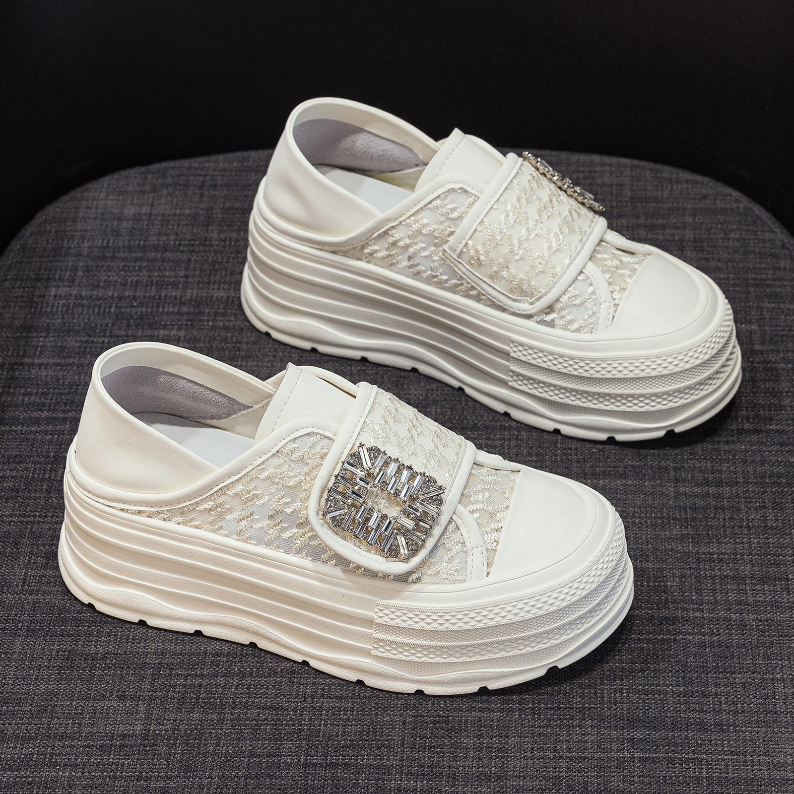 

Leather platform mesh shoes women s new spring women s shoes versatile sports shoes spring height increase casual 35