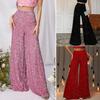 Women Pants Elastic High Waisted Wide Leg Trousers Sparkling Design Sequin Casual Pants Parties Vacation Streetwear