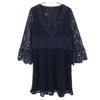 GRACE CONTINENTAL Long Sleeve Race Mini Dress 38 Navy Women Used