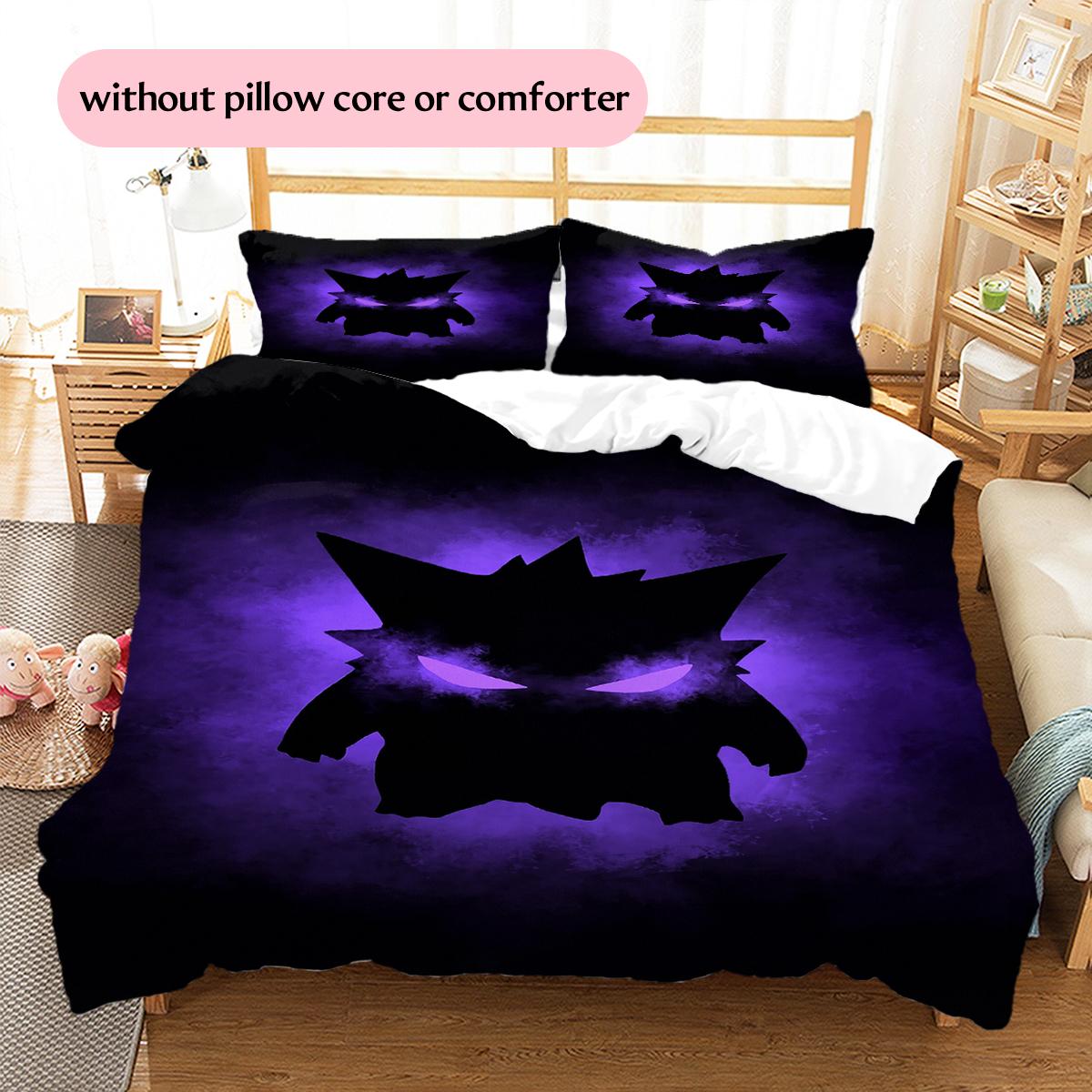 

Gengar Cartoon Pattern Bedding Home Decoration Birthday Gift (1 * duvet cover + 2 * pillowcase, without core) 135x200cm
