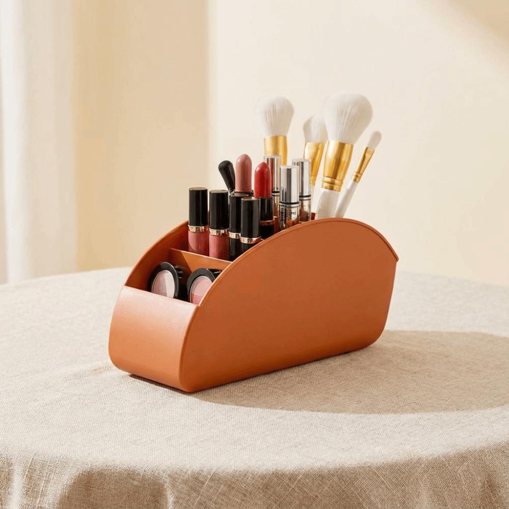 5 Compartments Remote Control Holder Multifunctional Solid Color Makeup Brush Storage Bucket Simple Stable