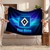 Hamburger SV Personalisierte Fleecedecke Mit Fußballlogo, Benutzerdefinierter Name Text Weich Warm Heimdecke