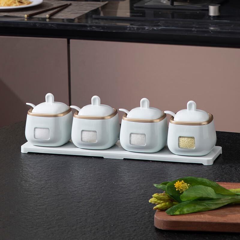 Zhinianhua 4-Piece Sealed Plastic Spice Jar Set