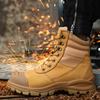 Fashion 2024 Cowhide Dermis Men Work Boots High-quality Safety Shoes Men Puncture-Proof Desert Tactical Boots Protective Shoes Outdoors