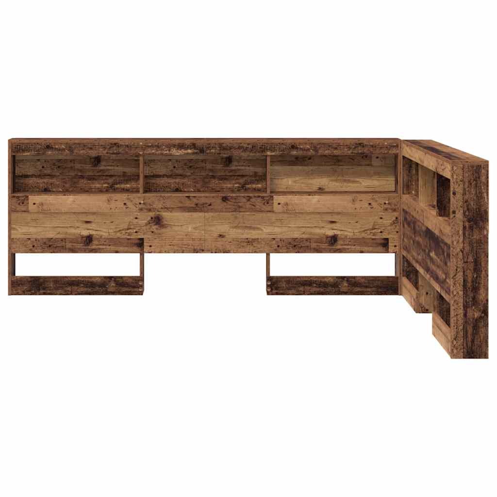 Storage Headboard with Shelf Reclaimed Wood Look 160 cm Engineered Wood