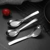 Stainless Steel Soup Spoon with Deep Head Mirror Polished Dessert Eating Spoon Heavy-Duty Tableware for Home Restaurant