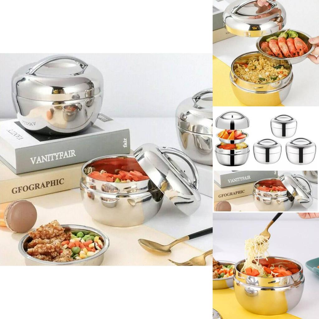 Versatile Insulated Apple Shape Lunch Container Made From Premium Stainless Steel