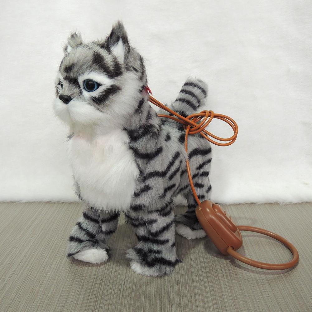 Robot Cat Electronic Plush Cat Singing Songs Dog Walk Electric Kitten Leash Control Music Cat Kids Children Animal Toy