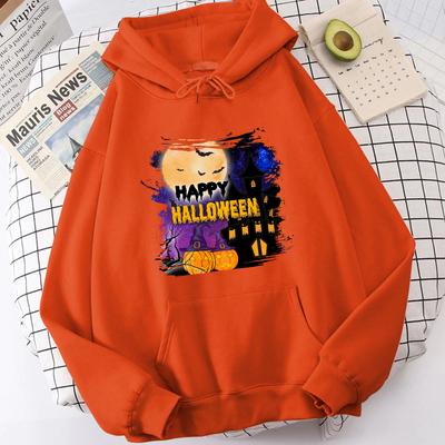 (High Quality Hoodies)Fashion Autumn And Winter Happy Halloween Print Hoodie Sweater Unisex And Women Pullover Casual Top