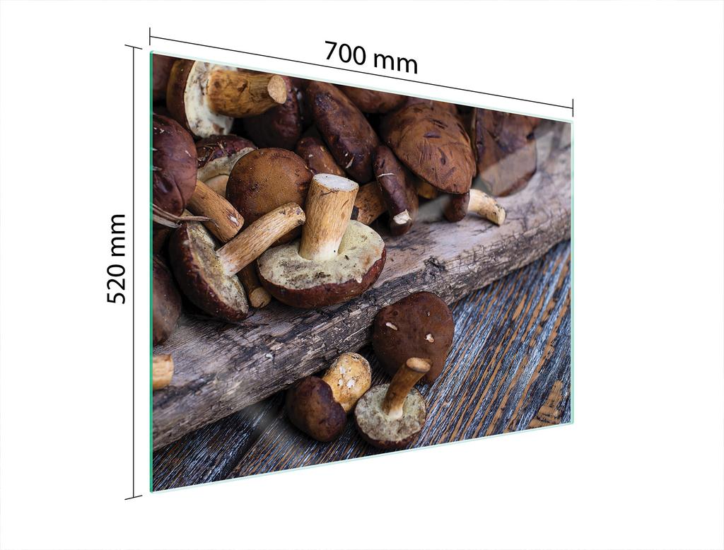 GLAS-KOCHFELD-SCHUTZPLATTE 70x52 PILZE