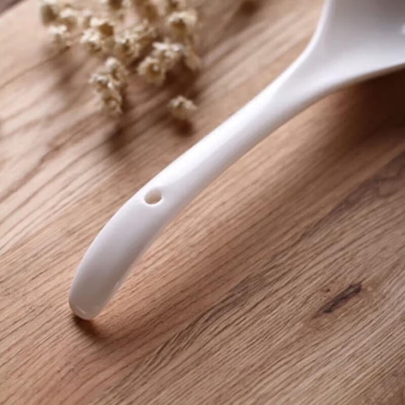 White Melamine Imitation Ceramic Soup Spoon