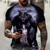 2026 Brand Men's T-shirt 3D Printing Ice And Fire Wolf Horror Series Fierce Werewolf Street Cool And