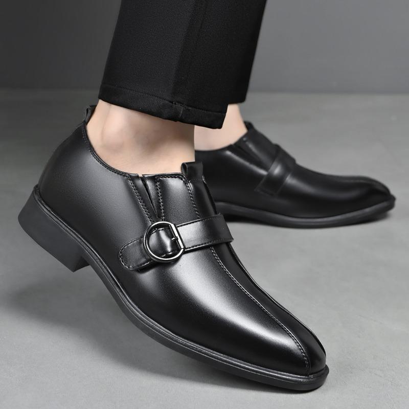 Fashion Designer Large Size 38-47 Mens Dress Shoes Fashion Solid Color Wedding Shoes Male Spring Autumn Buckle Designer Man Leather Shoe