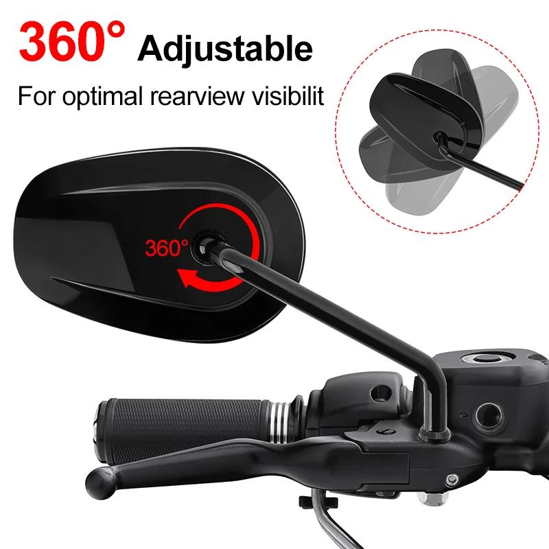 8MM Motorcycle Rear View Mirror Side Mirrors Left Right For Harley Touring Road King Sportster XL883 1200 Fatboy Dyna Softail