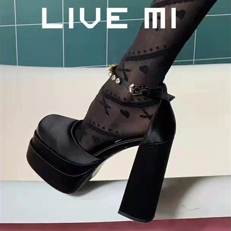 Fashion New Fashion Women Pumps Retro Mary Janes Chunky Heels Sandals Spring Platform Dress Party Wedding Basic Shoes Woman Big Size
