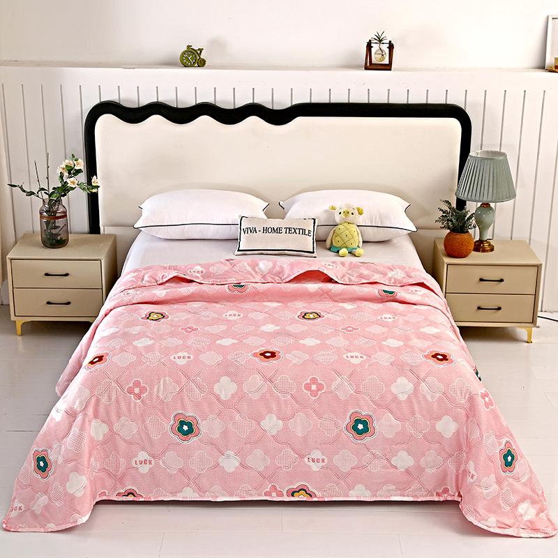 Summer Cool Gift Quilt Set: Washable Cotton Comforter & Thin Quilt