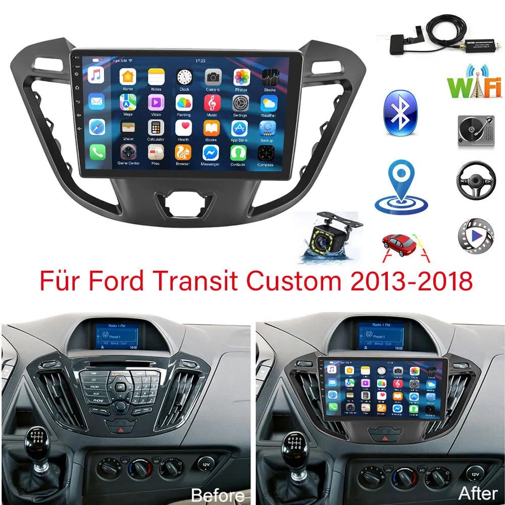 9palcový Android 13 Autorádio GPS CarPlay 2GB+32GB pro Ford Transit Custom 2013-2018 se zadní kamerou