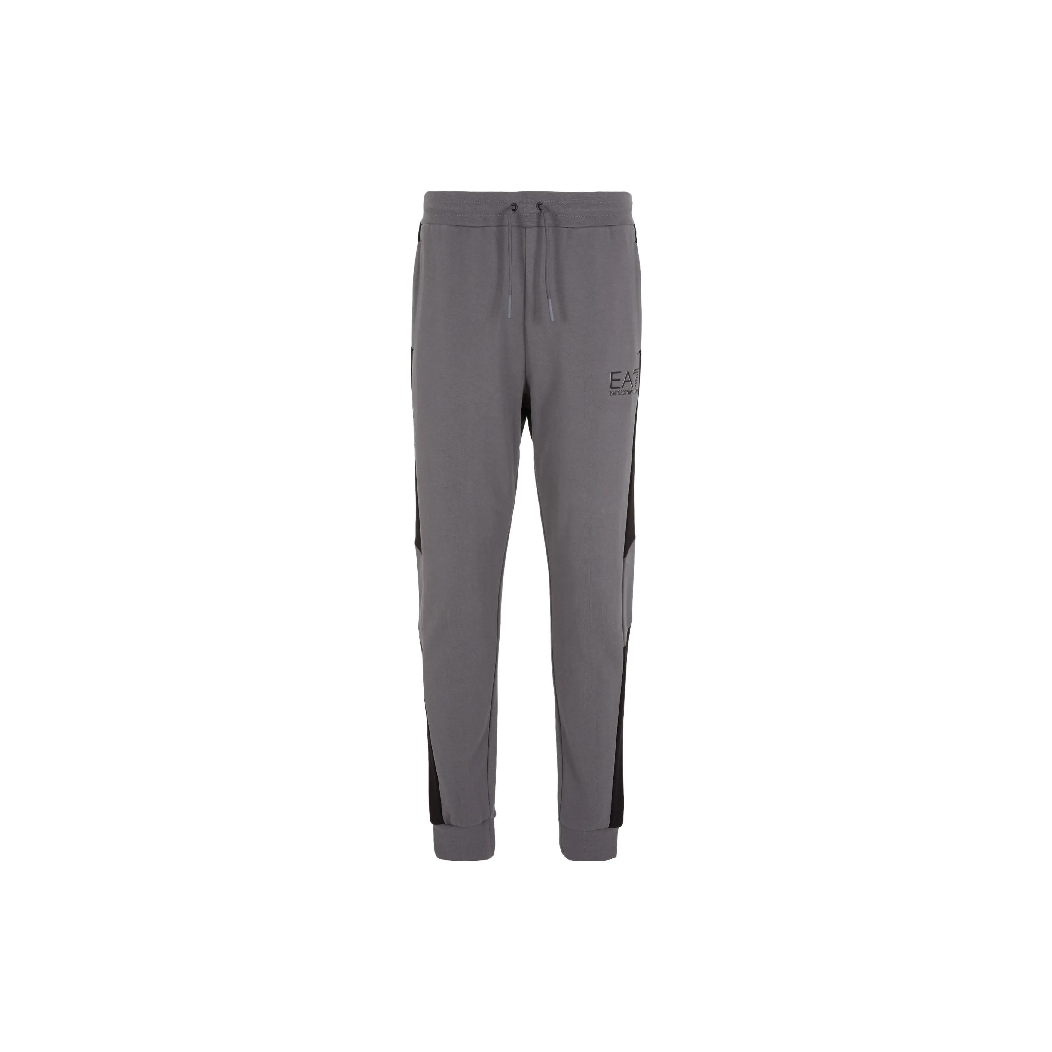 Emporio Armani FW23 EA7 Series Logo Print Color Block Drawstring Casual Pants Men bottoms Iron-Gray 6RPP65-PJEQZ-1977 S