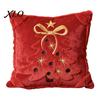 Soft Skin Friendly Cushion Covers Christmas Plush Pillowcase, 3D Embroidered Design Throw Pillow Retro Dark Green Cover, Decorative Cover for Holiday