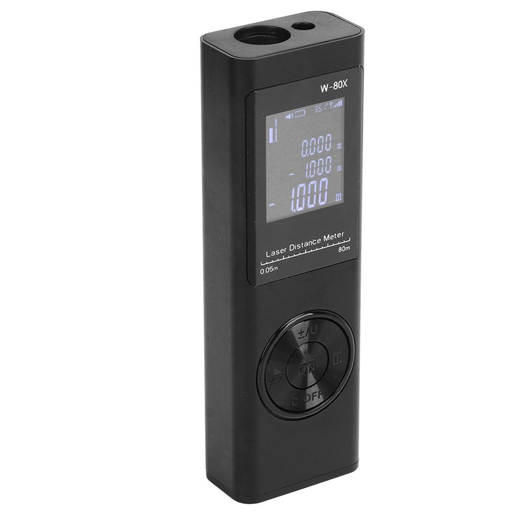 Laser Distance Meter 80meter Rechargeable Mini Portable Pocket Measurement Tool with Backlit Display Black