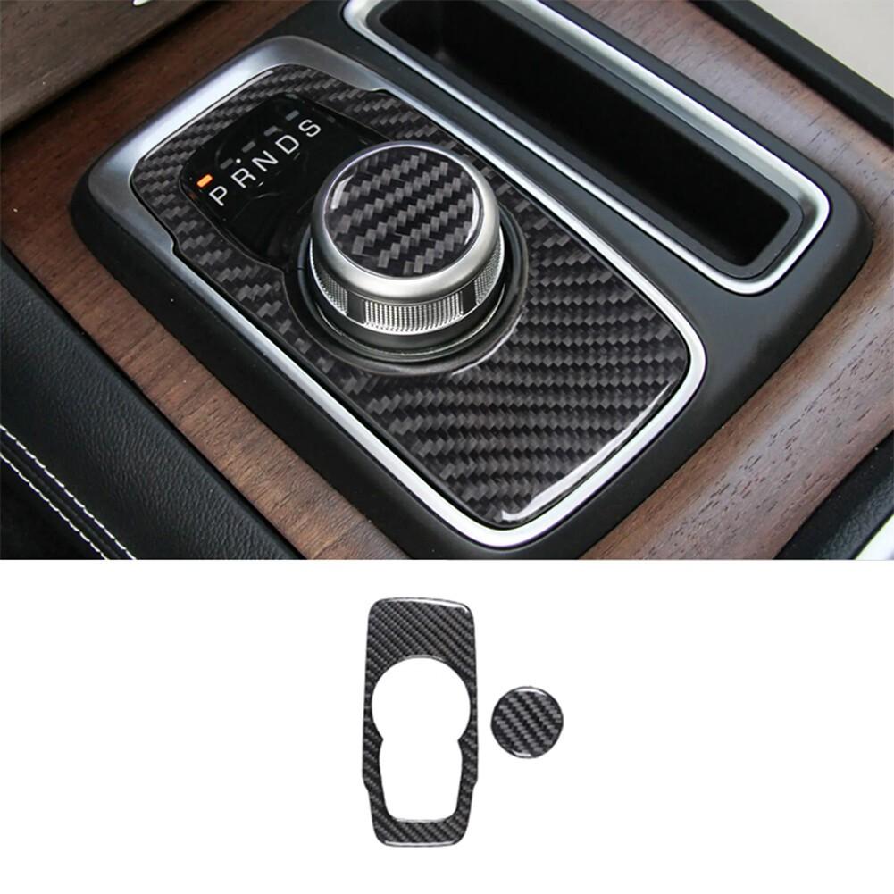 2Pcs For 2015- Chrysler 300 Carbon Fiber Interior Gear Shift Cover Trim NEW